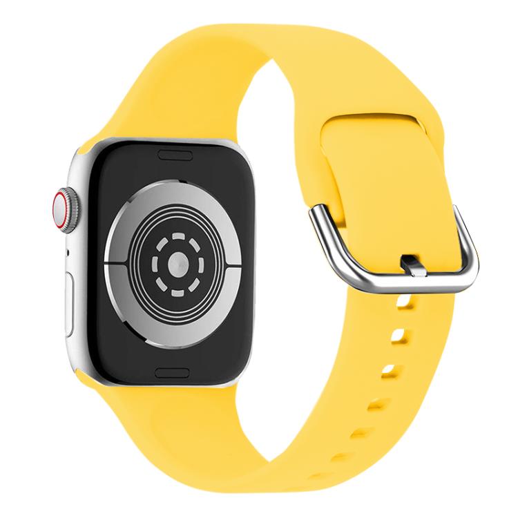 For Apple Watch 42mm / 41mm / 40mm / 38mm Kalebol Metal Pin Buckle Silicone Watch Band(Yellow) - Watch Bands by Kalebol | Online Shopping South Africa | PMC TechLife | Buy Now Pay Later Mobicred