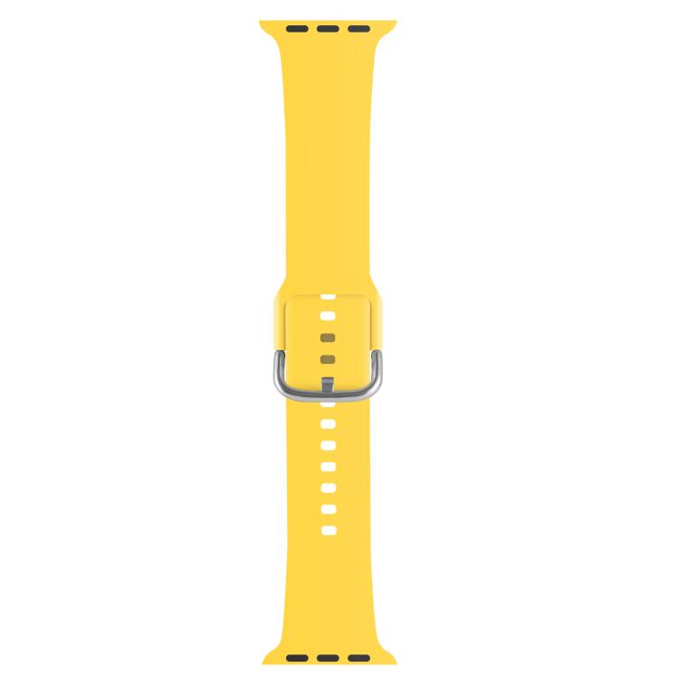 For Apple Watch 42mm / 41mm / 40mm / 38mm Kalebol Metal Pin Buckle Silicone Watch Band(Yellow) - Watch Bands by Kalebol | Online Shopping South Africa | PMC TechLife | Buy Now Pay Later Mobicred