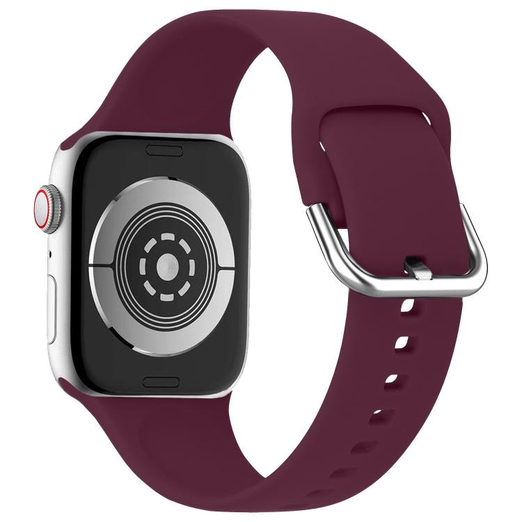 For Apple Watch 42mm / 41mm / 40mm / 38mm Kalebol Metal Pin Buckle Silicone Watch Band(Wine Red) - Watch Bands by Kalebol | Online Shopping South Africa | PMC TechLife | Buy Now Pay Later Mobicred