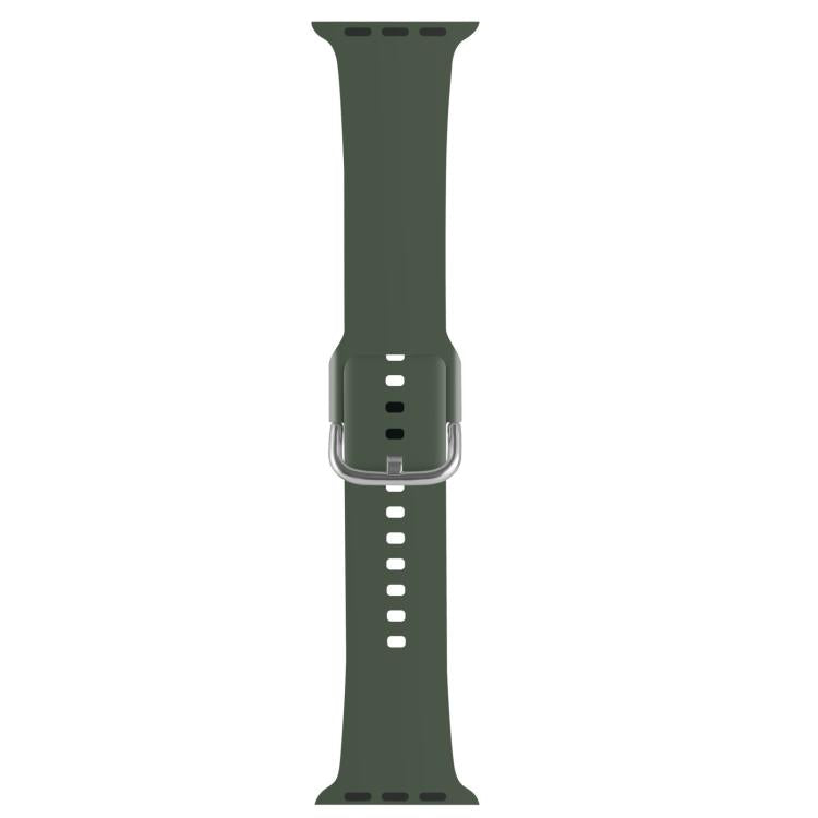 For Apple Watch 42mm / 41mm / 40mm / 38mm Kalebol Metal Pin Buckle Silicone Watch Band(Army Green) - Watch Bands by Kalebol | Online Shopping South Africa | PMC TechLife | Buy Now Pay Later Mobicred