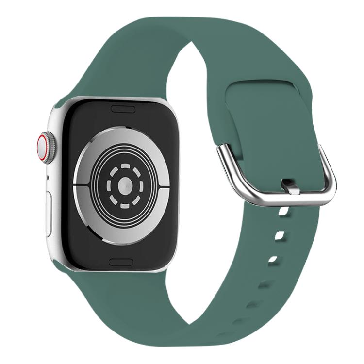 For Apple Watch 42mm / 41mm / 40mm / 38mm Kalebol Metal Pin Buckle Silicone Watch Band(Pine Green) - Watch Bands by Kalebol | Online Shopping South Africa | PMC TechLife | Buy Now Pay Later Mobicred