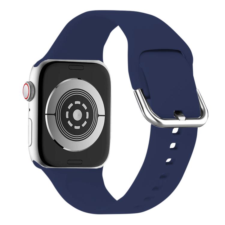 For Apple Watch 42mm / 41mm / 40mm / 38mm Kalebol Metal Pin Buckle Silicone Watch Band(Dark Blue) - Watch Bands by Kalebol | Online Shopping South Africa | PMC TechLife | Buy Now Pay Later Mobicred