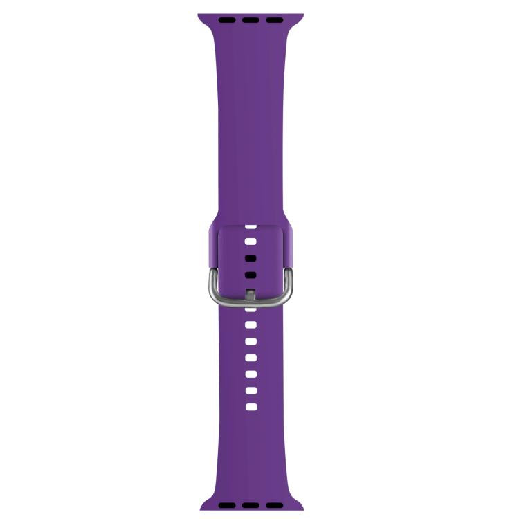 For Apple Watch 42mm / 41mm / 40mm / 38mm Kalebol Metal Pin Buckle Silicone Watch Band(Dark Purple) - Watch Bands by Kalebol | Online Shopping South Africa | PMC TechLife | Buy Now Pay Later Mobicred