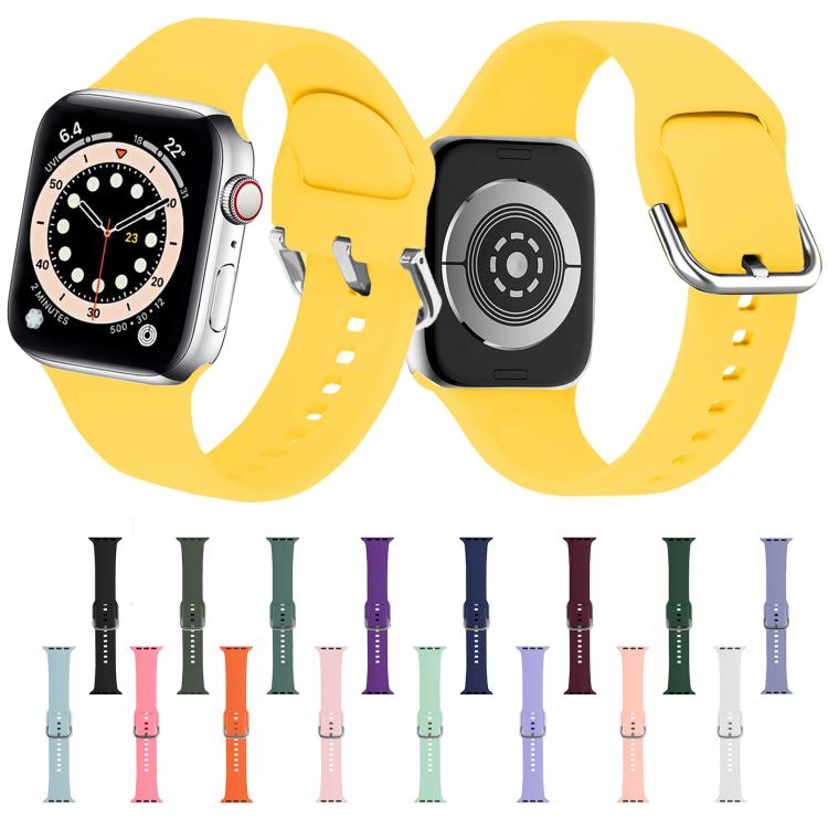 For Apple Watch 46mm / 49mm / 45mm / 44mm Kalebol Metal Pin Buckle Silicone Watch Band(White) - free shipping - PMc TechLife - Order now!