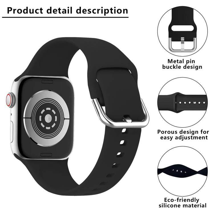 For Apple Watch 46mm / 49mm / 45mm / 44mm Kalebol Metal Pin Buckle Silicone Watch Band(Pink) - Watch Bands by Kalebol | Online Shopping South Africa | PMC TechLife | Buy Now Pay Later Mobicred
