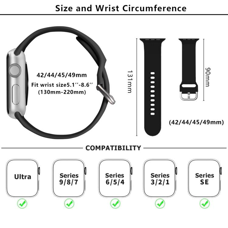 For Apple Watch 46mm / 49mm / 45mm / 44mm Kalebol Metal Pin Buckle Silicone Watch Band(Pink) - Watch Bands by Kalebol | Online Shopping South Africa | PMC TechLife | Buy Now Pay Later Mobicred