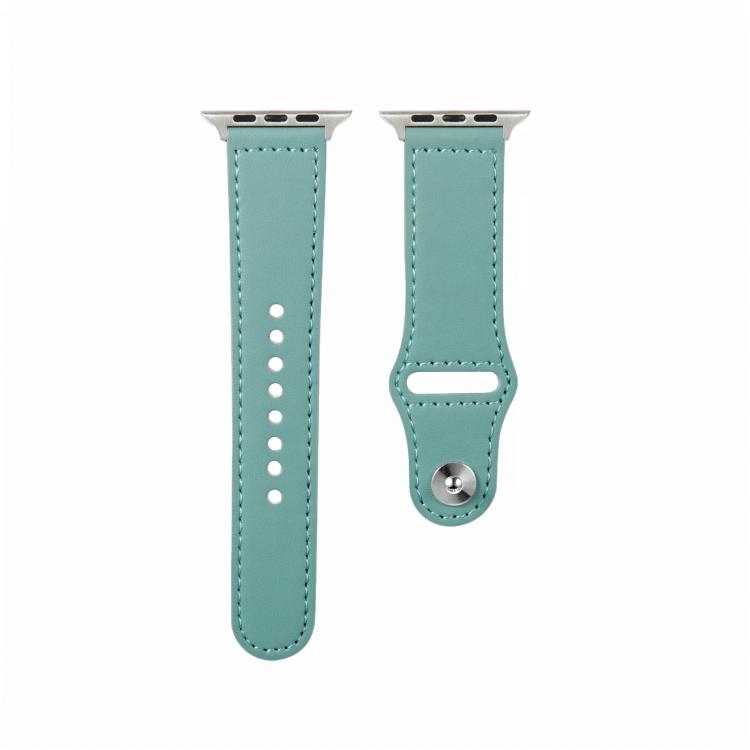For Apple Watch 46mm / 49mm / 45mm / 44mm Kalebol Large Stud Buckle Leather Watch Band(Green) - free shipping - PMc TechLife - Order now!