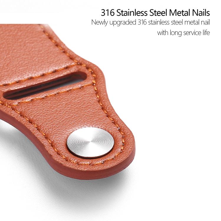 For Apple Watch 42mm / 41mm / 40mm / 38mm Kalebol Large Stud Buckle Leather Watch Band(Coffee) - free shipping - PMc TechLife - Order now!