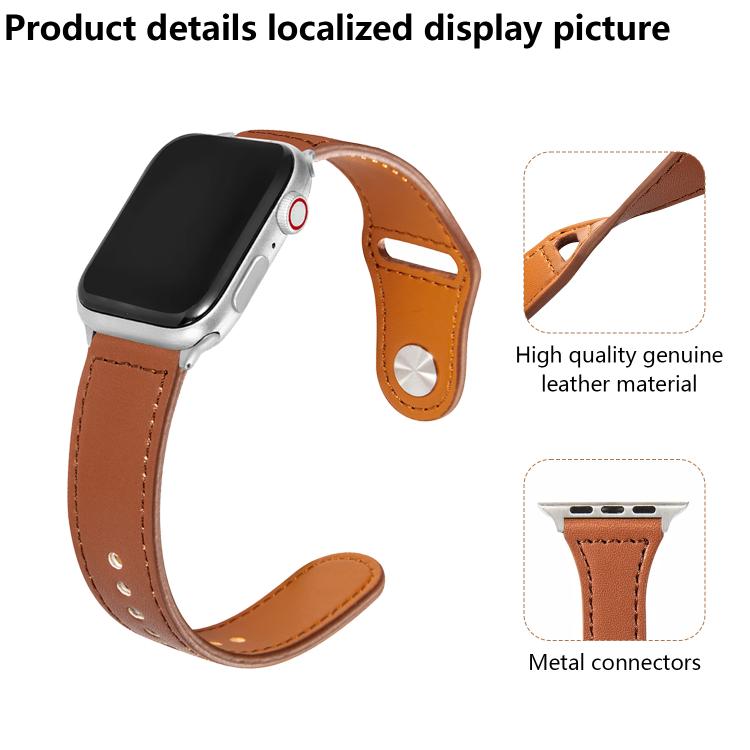 For Apple Watch 42mm / 41mm / 40mm / 38mm Kalebol Large Stud Buckle Leather Watch Band(Grey) - free shipping - PMc TechLife - Order now!