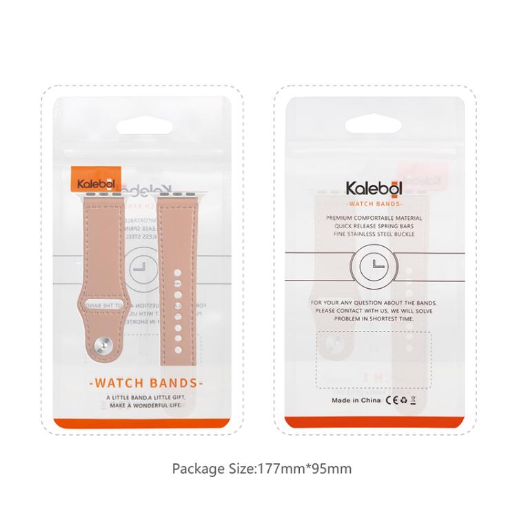 For Apple Watch 42mm / 41mm / 40mm / 38mm Kalebol Large Stud Buckle Leather Watch Band(Brown) - free shipping - PMc TechLife - Order now!