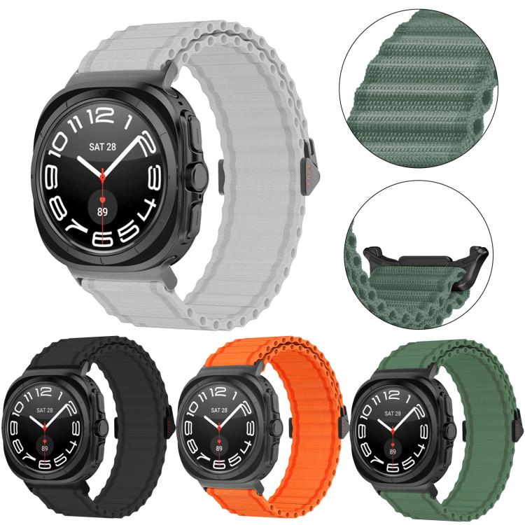 For Samsung Galaxy Watch Ultra 47mm Kalebol Ocean Loop Nylon Braided Watch Band(Army Green) - Watch Bands by Kalebol | Online Shopping South Africa | PMc TechLife | Buy Now Pay Later Mobicred