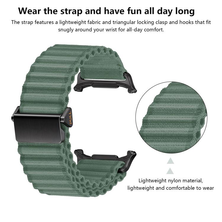 For Samsung Galaxy Watch Ultra 47mm Kalebol Ocean Loop Nylon Braided Watch Band(Army Green) - Watch Bands by Kalebol | Online Shopping South Africa | PMc TechLife | Buy Now Pay Later Mobicred