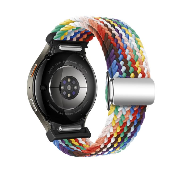 For Samsung Galaxy Watch 5 Pro / 6 / 7 Kalebol Button Braided Loop Magnetic Buckle Watch Band(Official Rainbow) - free shipping - PMc TechLife - Order now!