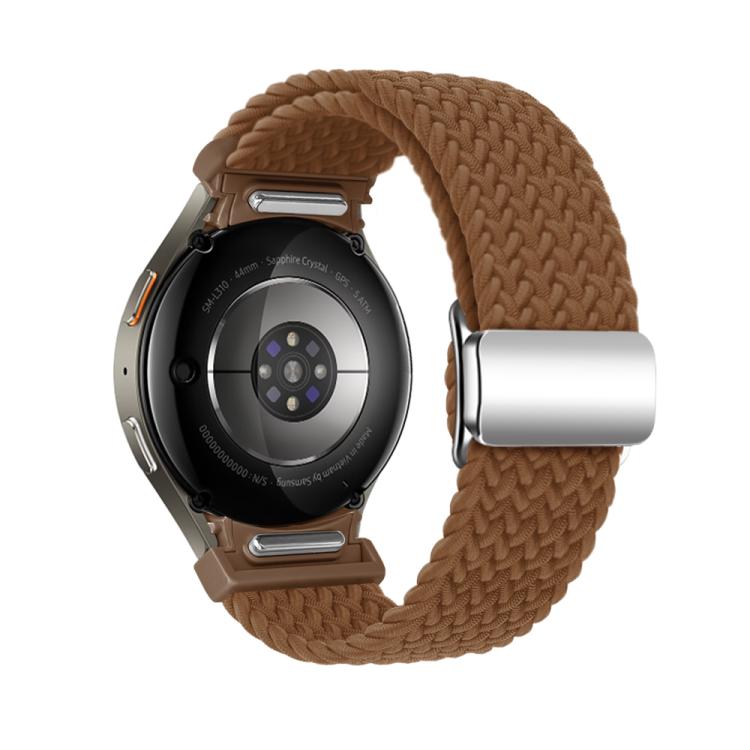 For Samsung Galaxy Watch 5 Pro / 6 / 7 Kalebol Button Braided Loop Magnetic Buckle Watch Band(Brown) - free shipping - PMc TechLife - Order now!