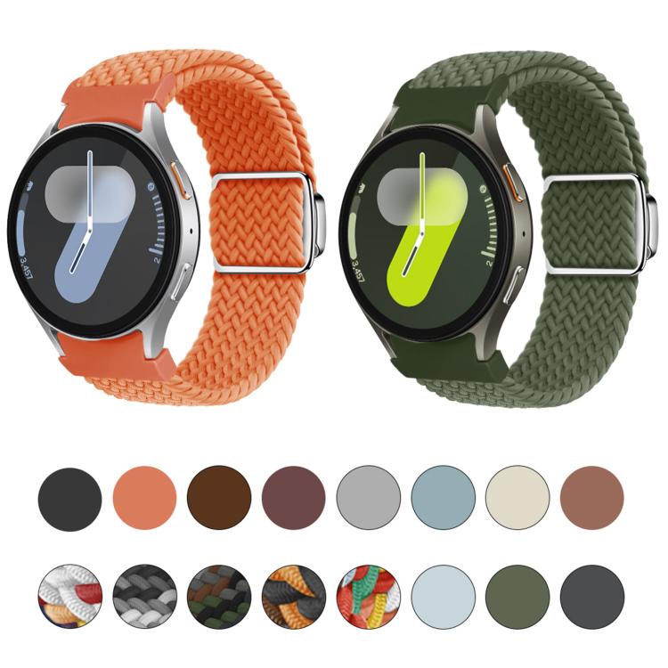 For Samsung Galaxy Watch 5 Pro / 6 / 7 Kalebol Button Braided Loop Magnetic Buckle Watch Band(White Rainbow) - free shipping - PMc TechLife - Order now!