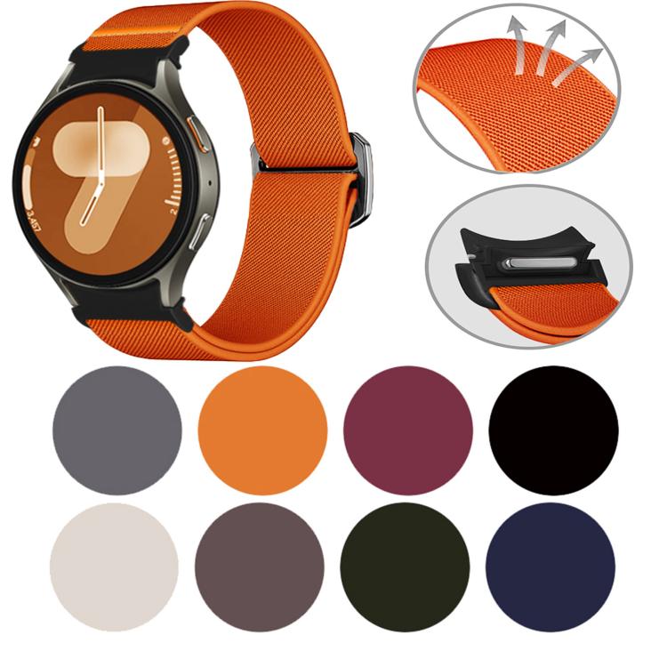 For Samsung Galaxy Watch 5 Pro / 6 / 7 Kalebol Button Elastic Nylon Watch Band(Wine Red) - free shipping - PMc TechLife - Order now!