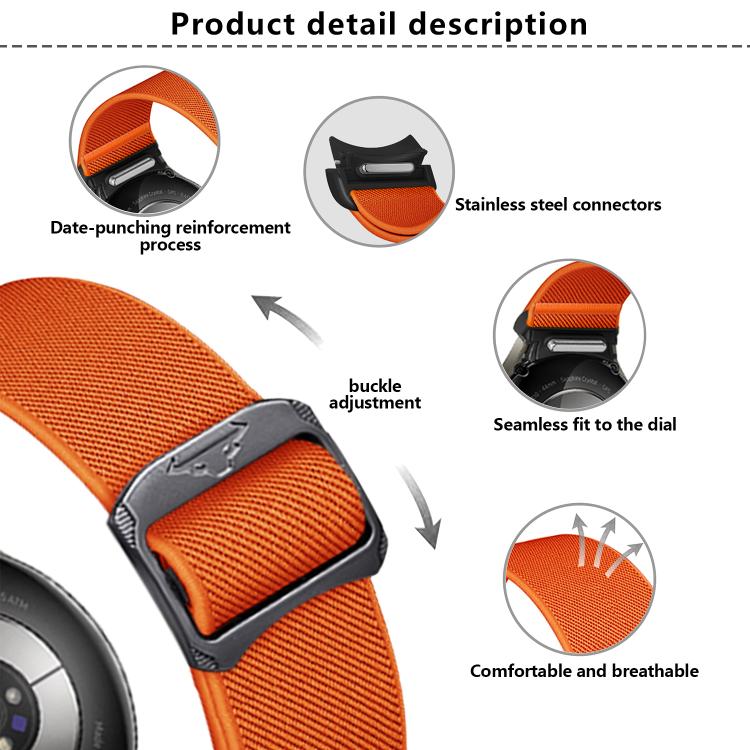 For Samsung Galaxy Watch 5 Pro / 6 / 7 Kalebol Button Elastic Nylon Watch Band(Wine Red) - free shipping - PMc TechLife - Order now!