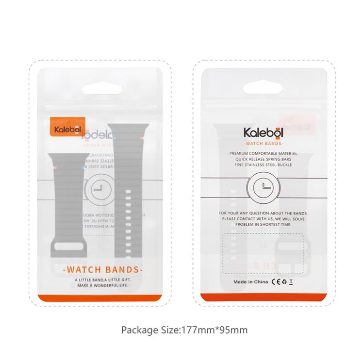 For Apple Watch 42mm / 41mm / 40mm / 38mm Kalebol Wavy Grain Stitched Silicone Watch Band(Starlight) - free shipping - PMc TechLife - Order now!