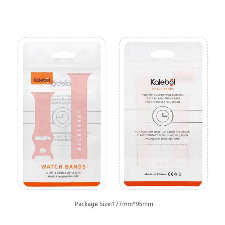 For Apple Watch 42mm / 41mm / 40mm / 38mm Kalebol 8-shaped Buckle Butterfly Embossed Silicone Watch Band(Grey) - free shipping - PMc TechLife - Order now!