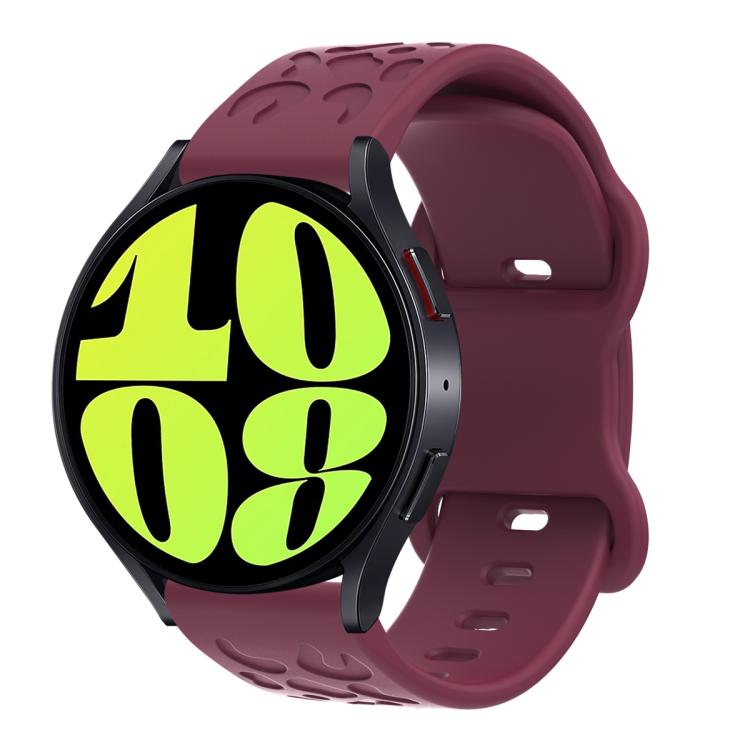20mm Kalebol Leopard Print Butterfly Buckle Silicone Watch Band(Wine Red) - free shipping - PMc TechLife - Order now!