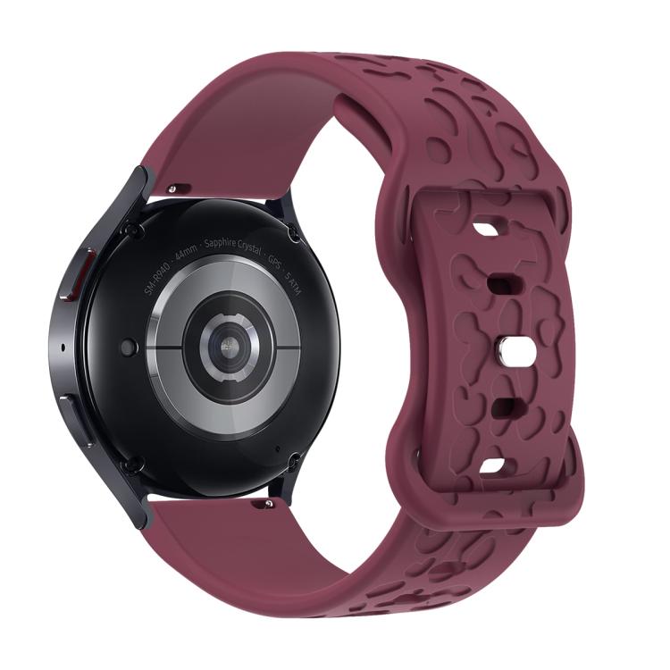 20mm Kalebol Leopard Print Butterfly Buckle Silicone Watch Band(Wine Red) - free shipping - PMc TechLife - Order now!