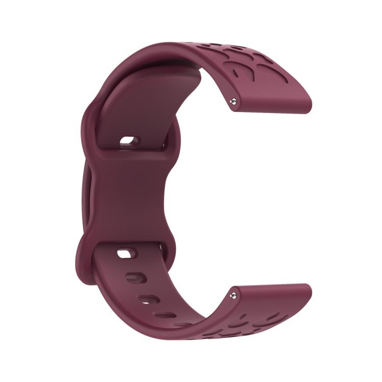 20mm Kalebol Leopard Print Butterfly Buckle Silicone Watch Band(Wine Red) - free shipping - PMc TechLife - Order now!