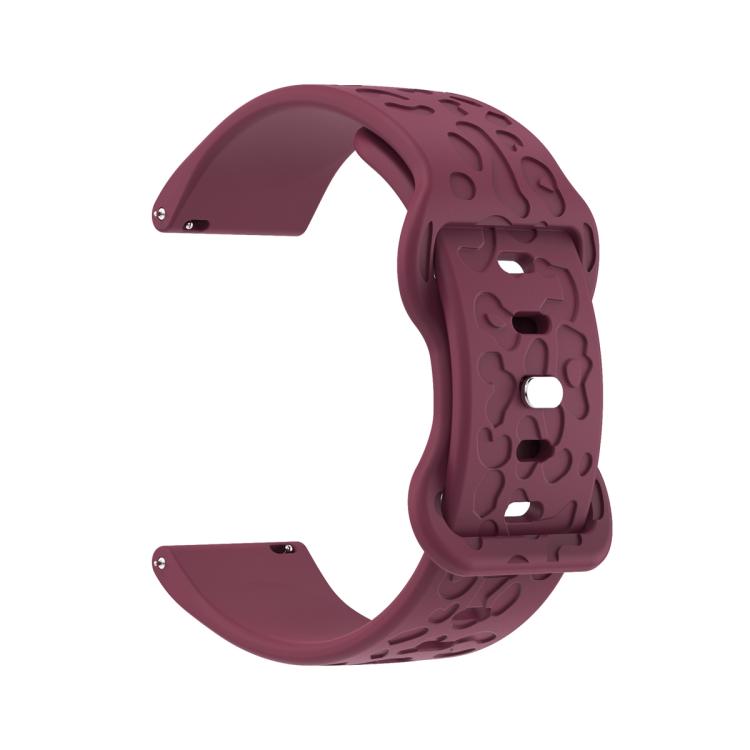 20mm Kalebol Leopard Print Butterfly Buckle Silicone Watch Band(Wine Red) - free shipping - PMc TechLife - Order now!