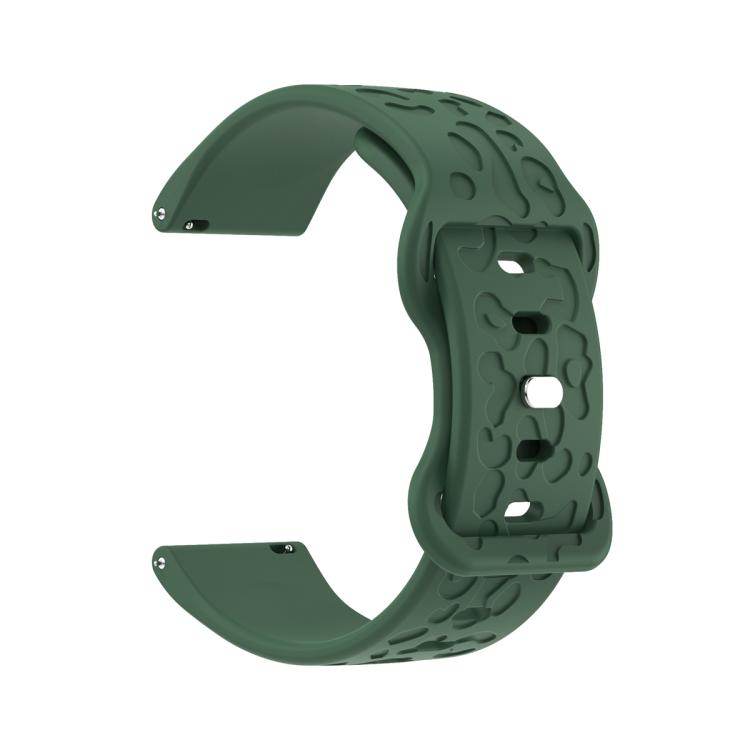 20mm Kalebol Leopard Print Butterfly Buckle Silicone Watch Band(Dark Green) - free shipping - PMc TechLife - Order now!