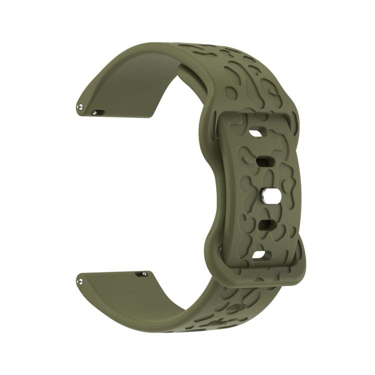 22mm Kalebol Leopard Print Butterfly Buckle Silicone Watch Band(Army Green) - free shipping - PMc TechLife - Order now!