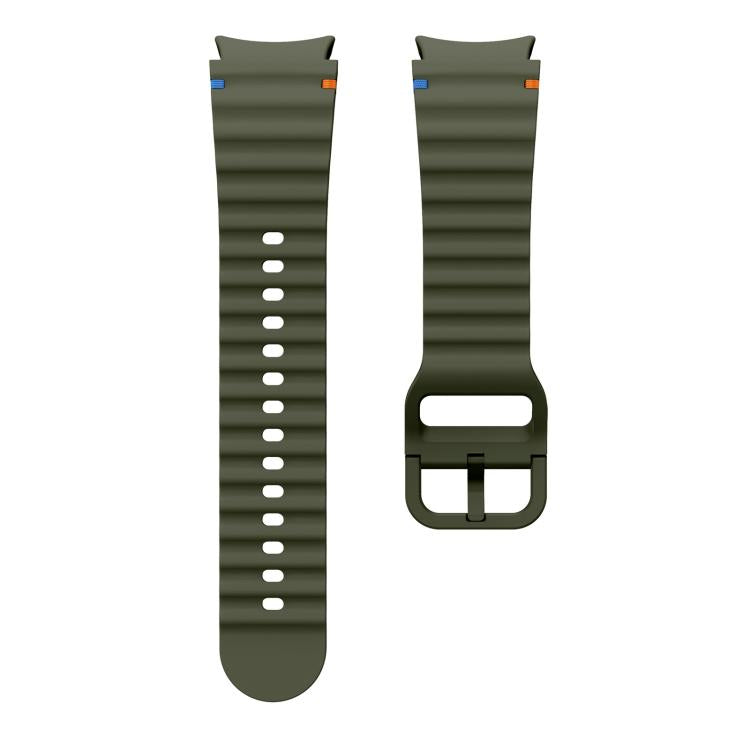 For Samsung Galaxy Watch 7  / 6 / 5 / 4 Kalebol Wave Stitching Silicone Watch Band(Army Green) - free shipping - PMc TechLife - Order now!