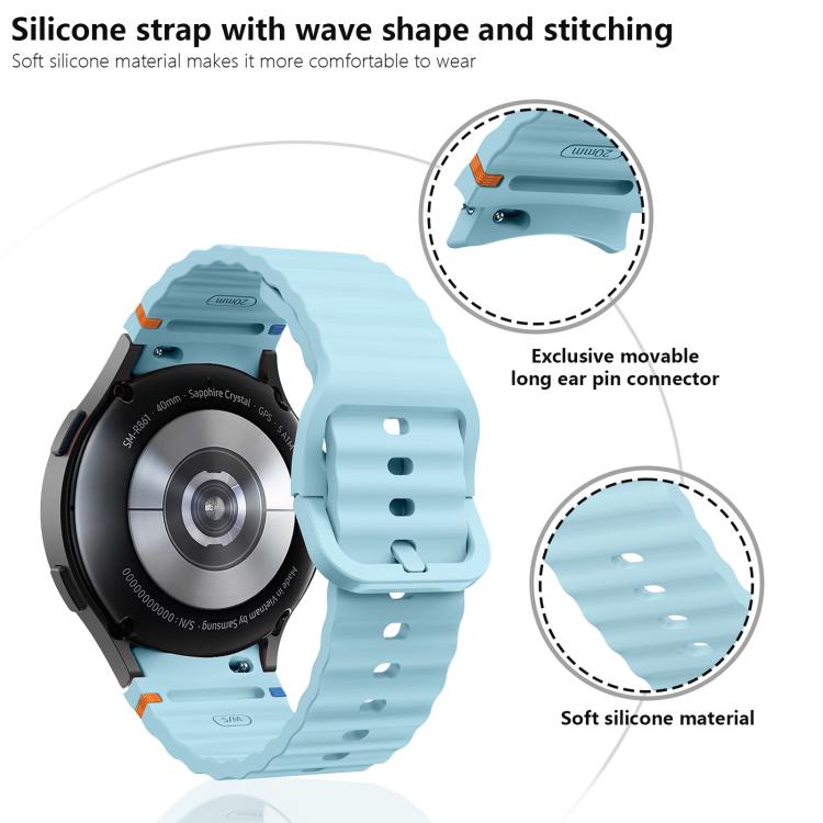 For Samsung Galaxy Watch 7  / 6 / 5 / 4 Kalebol Wave Stitching Silicone Watch Band(Army Green) - free shipping - PMc TechLife - Order now!