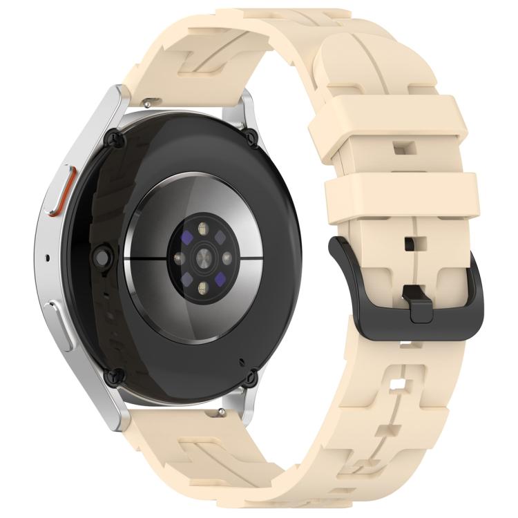 20mm Kalebol Solid Color Black Buckle Round Tail Silicone Watch Band(Cream Color) - free shipping - PMc TechLife - Order now!