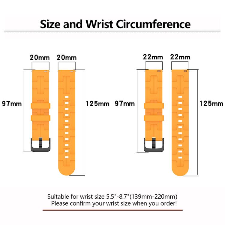20mm Kalebol Solid Color Black Buckle Round Tail Silicone Watch Band(Cream Color) - free shipping - PMc TechLife - Order now!