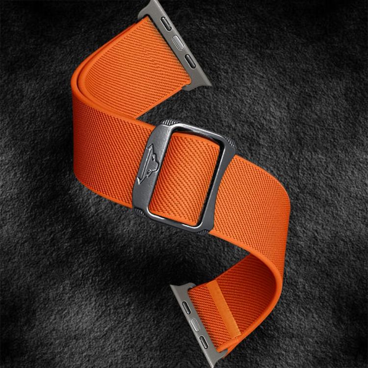For Apple Watch 46mm / 49mm / 45mm / 44mm Kalebol Bull Bead Buckle Elastic Nylon Watch Band(Orange) - Watch Bands by Kalebol | Online Shopping South Africa | PMc TechLife | Buy Now Pay Later Mobicred