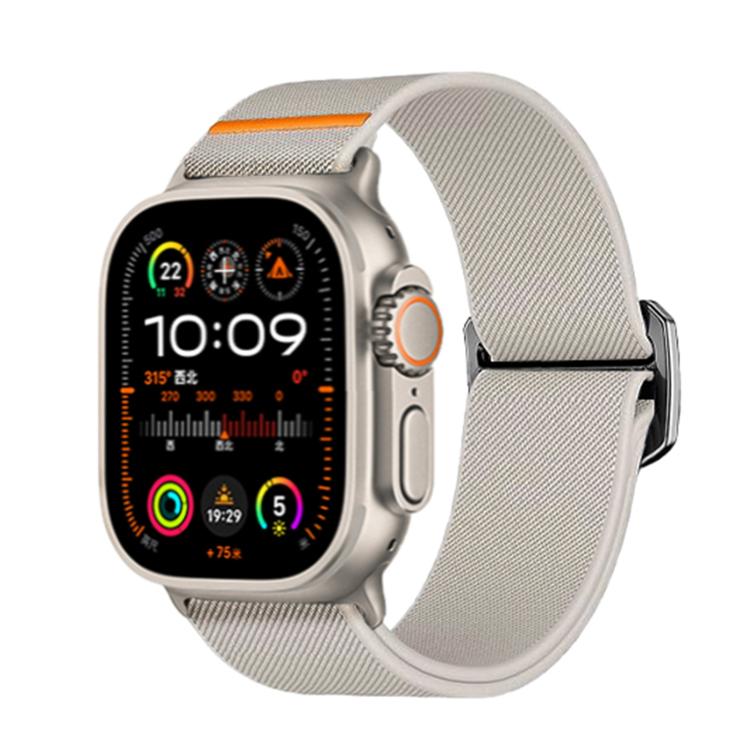 For Apple Watch 46mm / 49mm / 45mm / 44mm Kalebol Bull Bead Buckle Elastic Nylon Watch Band(Starlight) - free shipping - PMc TechLife - Order now!