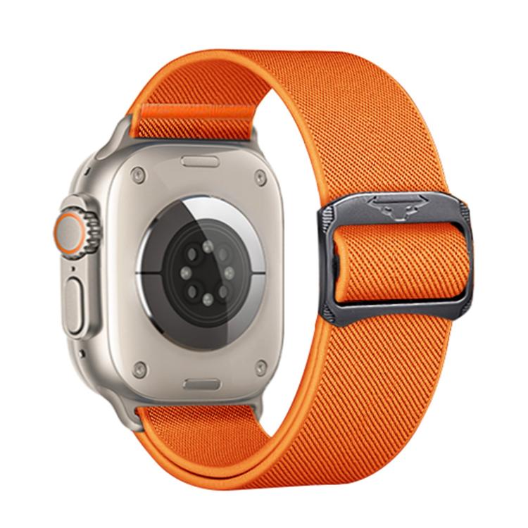 For Apple Watch 42mm / 41mm / 40mm / 38mm Kalebol Bull Bead Buckle Elastic Nylon Watch Band(Orange) - free shipping - PMc TechLife - Order now!