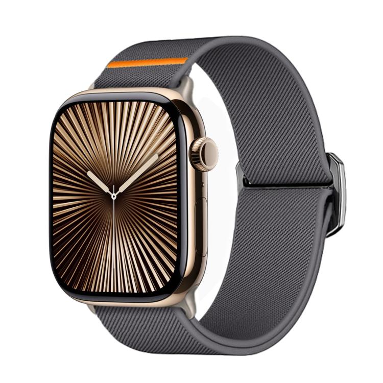 For Apple Watch 42mm / 41mm / 40mm / 38mm Kalebol Bull Bead Buckle Elastic Nylon Watch Band(Dark Grey) - free shipping - PMc TechLife - Order now!