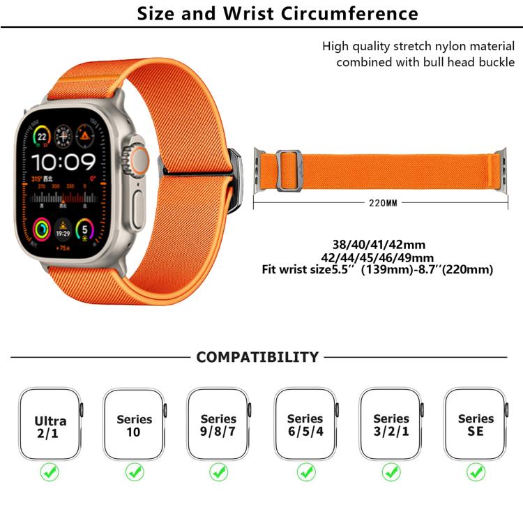 For Apple Watch 42mm / 41mm / 40mm / 38mm Kalebol Bull Bead Buckle Elastic Nylon Watch Band(Wine Red) - free shipping - PMc TechLife - Order now!
