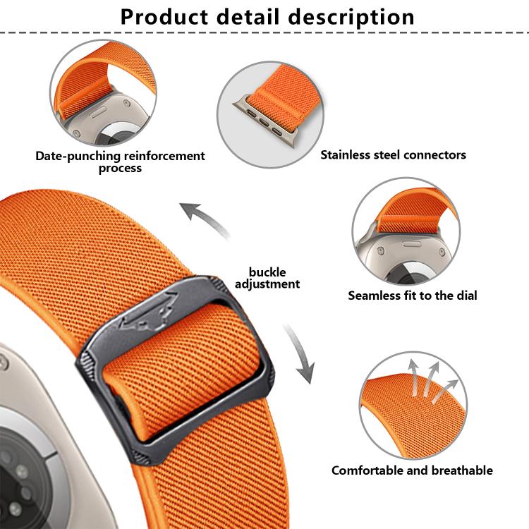 For Apple Watch 46mm / 49mm / 45mm / 44mm Kalebol Bull Bead Buckle Elastic Nylon Watch Band(Army Green) - free shipping - PMc TechLife - Order now!