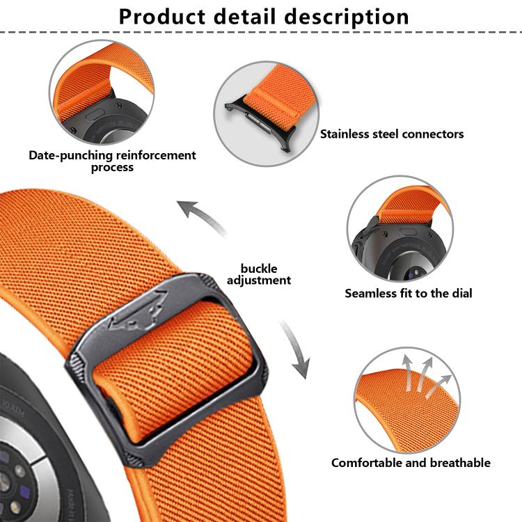 For Samsung Galaxy Watch Ultra 47mm Kalebol Elastic Nylon Watch Band(Dark Grey) - Watch Bands by Kalebol | Online Shopping South Africa | PMc TechLife | Buy Now Pay Later Mobicred