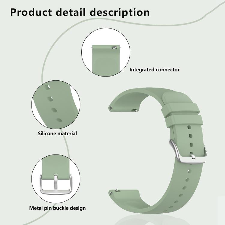 22mm Kalebol Round Tail Silicone Watch Band(Black) - 22mm Bands by Kalebol | Online Shopping South Africa | PMc TechLife | Buy Now Pay Later Mobicred