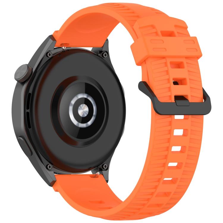 20mm Kalebol Black Buckle Tire Pattern Silicone Watch Band(Orange) - free shipping - PMc TechLife - Order now!
