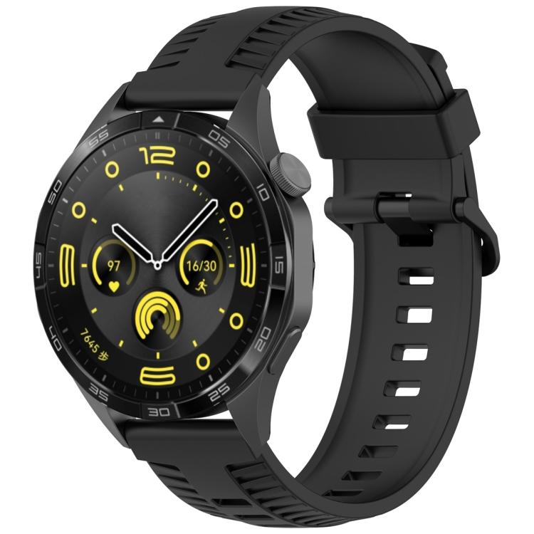 20mm Kalebol Black Buckle Tire Pattern Silicone Watch Band(Black) - 20mm Bands by Kalebol | Online Shopping South Africa | PMc TechLife | Buy Now Pay Later Mobicred