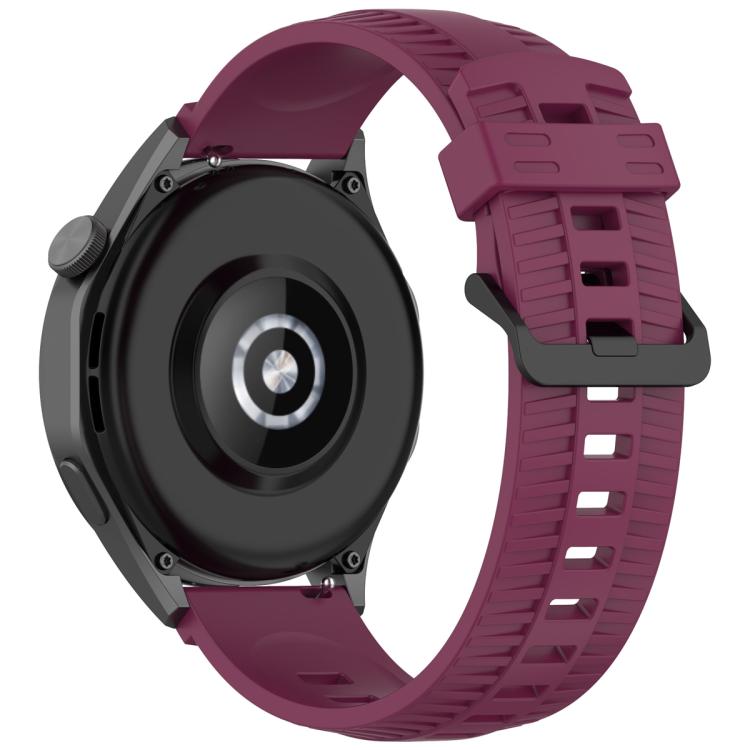 20mm Kalebol Black Buckle Tire Pattern Silicone Watch Band(Wine Red) - free shipping - PMc TechLife - Order now!