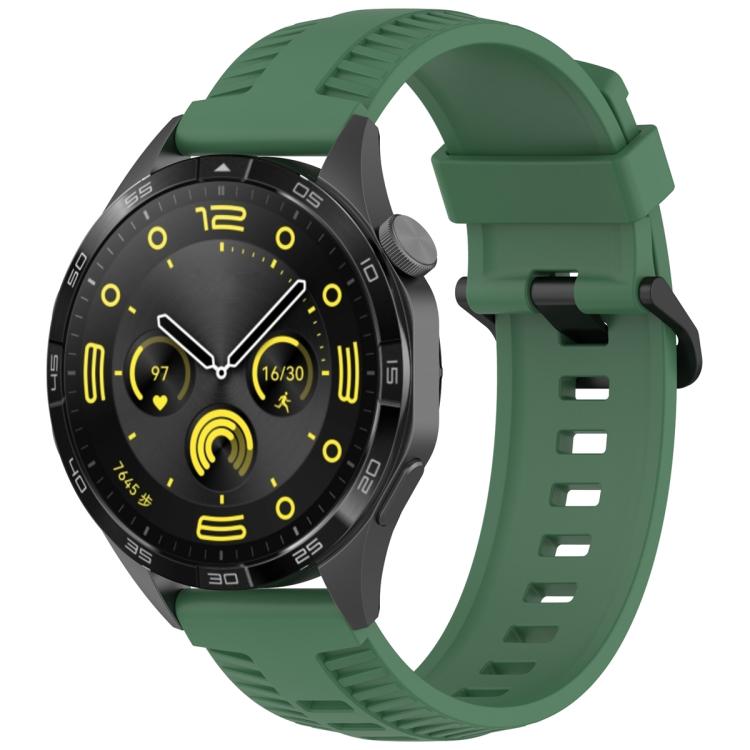20mm Kalebol Black Buckle Tire Pattern Silicone Watch Band(Army Green) - free shipping - PMc TechLife - Order now!