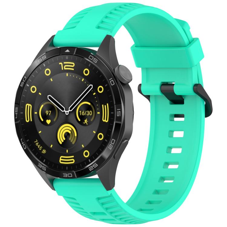 20mm Kalebol Black Buckle Tire Pattern Silicone Watch Band(Teal) - free shipping - PMc TechLife - Order now!