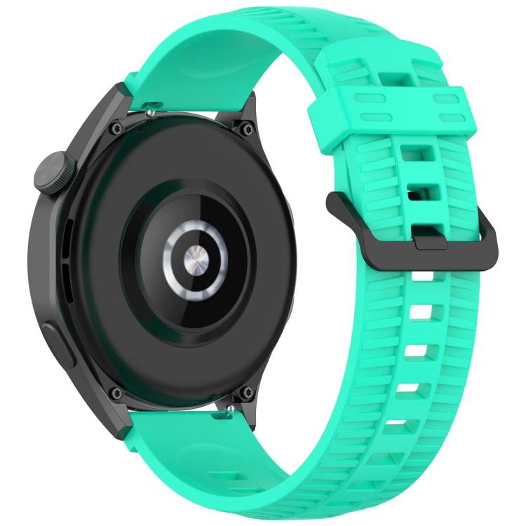 20mm Kalebol Black Buckle Tire Pattern Silicone Watch Band(Teal) - free shipping - PMc TechLife - Order now!