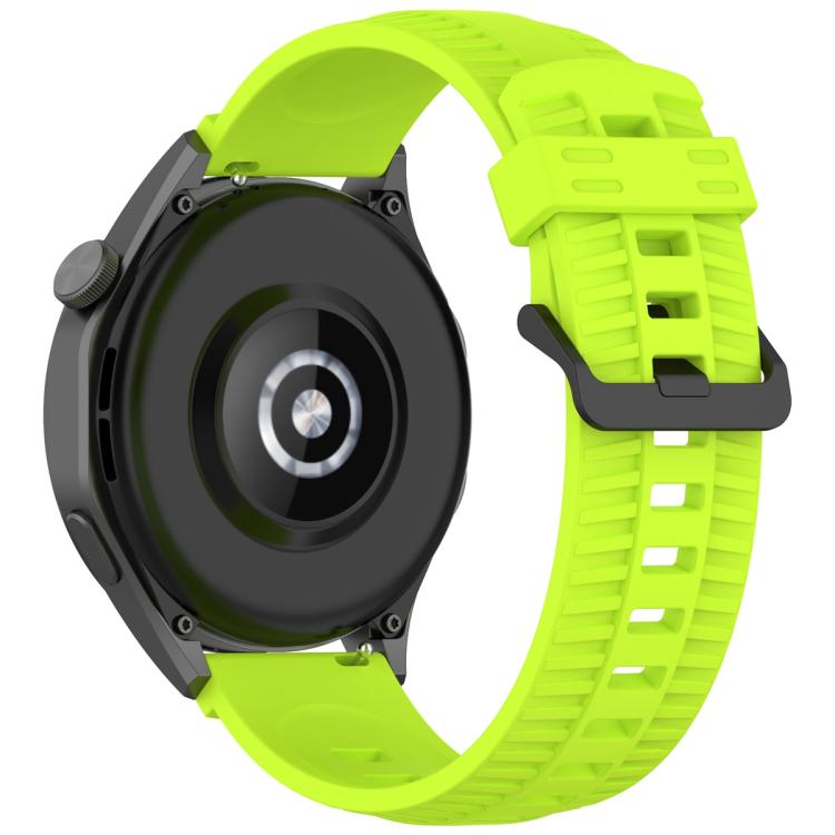 22mm Kalebol Black Buckle Tire Pattern Silicone Watch Band(Lime) - 22mm Bands by Kalebol | Online Shopping South Africa | PMc TechLife | Buy Now Pay Later Mobicred