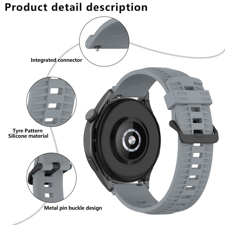 22mm Kalebol Black Buckle Tire Pattern Silicone Watch Band(Lime) - 22mm Bands by Kalebol | Online Shopping South Africa | PMc TechLife | Buy Now Pay Later Mobicred