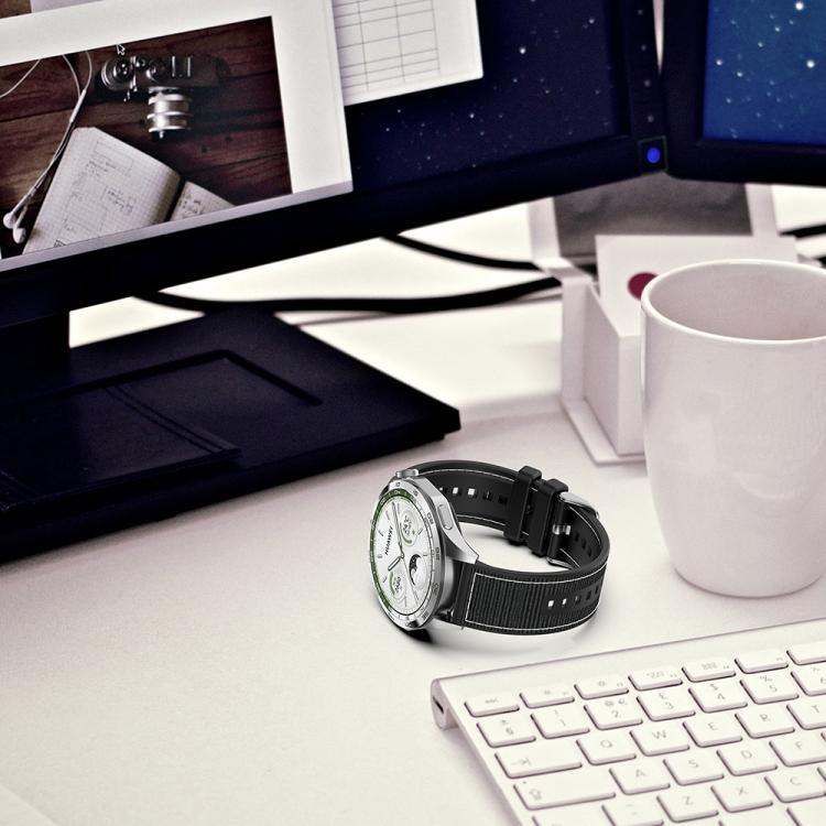 22mm Kalebol Ordinary Silver Buckle Hybrid Nylon Braid Silicone Watch Band(Midnight Blue) - free shipping - PMc TechLife - Order now!